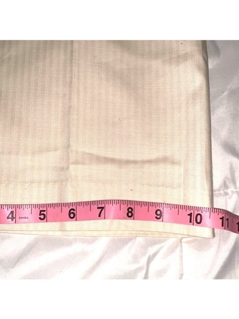 Liz Claiborne Audra Womens Off-White Straight-Leg Pants Size 12 Cotton Blend - Picture 10 of 14